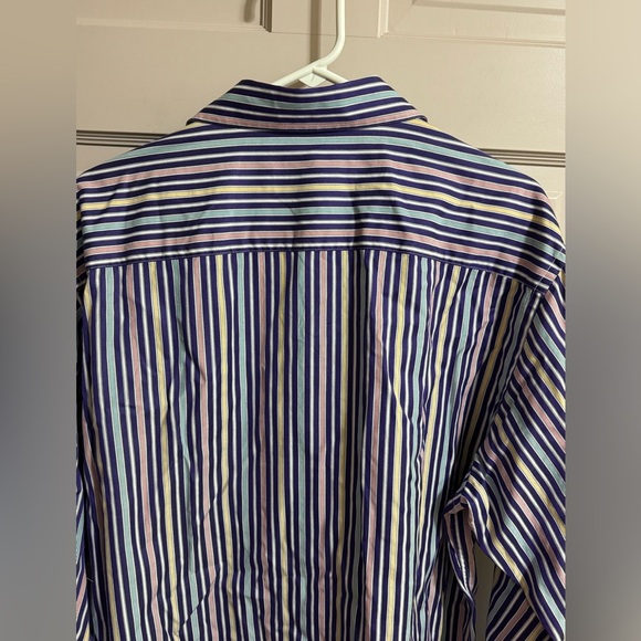 BUGATCHI UOMO Men's Long Sleeve Classic Fit Striped Designer Shirt Size XL - Picture 10 of 10